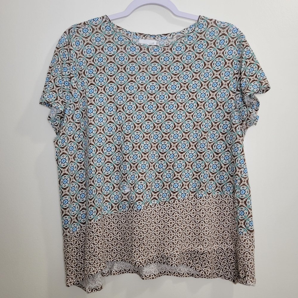 J.Jill Love‎ Linen Geometric Top L